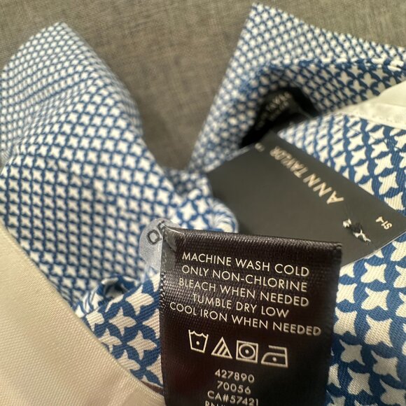 NEW! Ann Taylor Devin Fit Shorts Size 4 Blue & White $59 Cotton Blend Bermuda - Picture 12 of 14